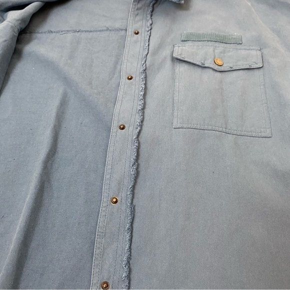 La Miel Anneli Twill Shacket in Stone Blue Color - Picture 15 of 16